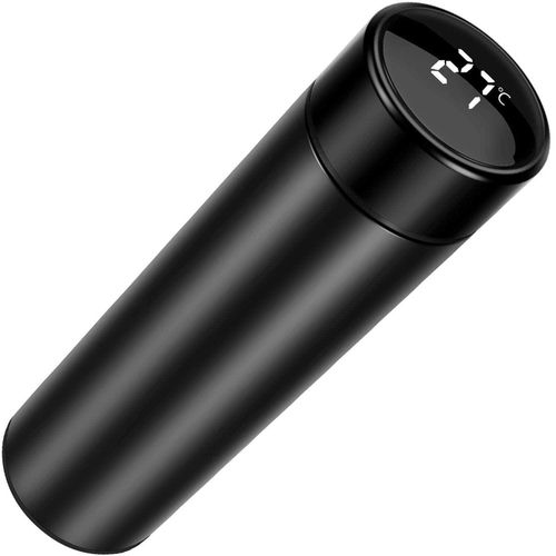 500ml Smart Thermos Cup with LCD Temperature Display Screen, Travel Mug for Keeping Warm and Cold, Anti-collision & Leak-proof Stainless Steel Tea Coffee Vacuum Flask for School, Home, Office (500ml)