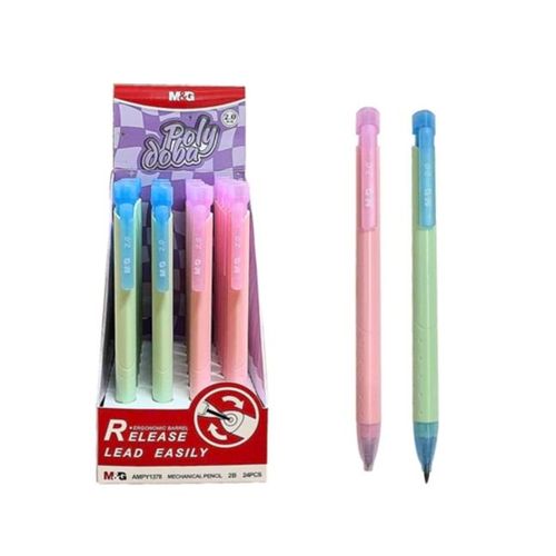 Chenguang 2B mechanical pencil, 2.0 lead,triangular body, tip with sharpening hole -No: AMPY1378