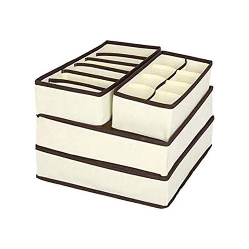 Skeido 4Pcs Storage Boxes For Ties Socks Shorts Bra Underwear Divider Drawer Lidded Closet Organizer Ropa Interior Organizador