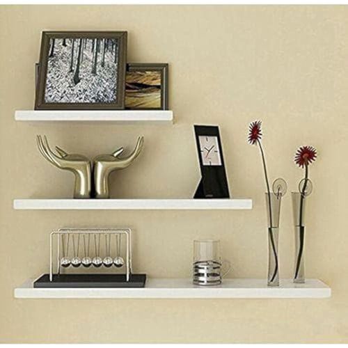 Picture Ledge Floating Wall Shelf Set, 2 White Photo Display Shelves, Modern Gallery Wall