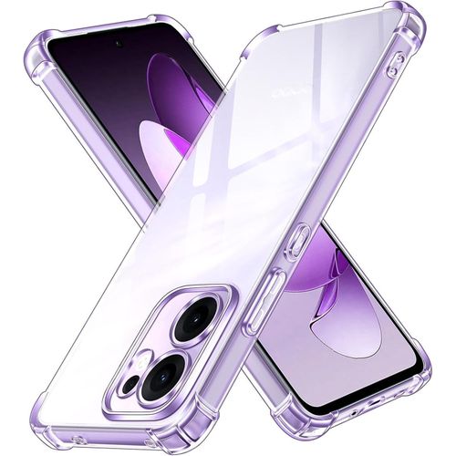 Clear silicone case for Oppo Reno 13F 5G/4G with shock-absorbing corner protection, slim, soft, flexible TPU protective cover, scratch-resistant