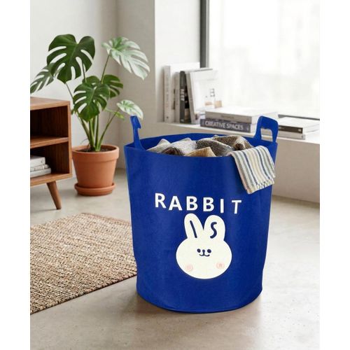 Cute Design Foldable Laundry or Toy Basket - Blue