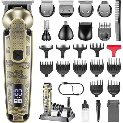095 Beard Trimmer for Men, 7 in 1 Waterproof Cordless Hair Trimmer and Trimmer, Electric Shavers with T-Blade, Grooming Kit for Nose Body Ear Mustache