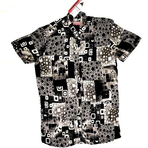 Patterned sea short sleeves casual shirt
