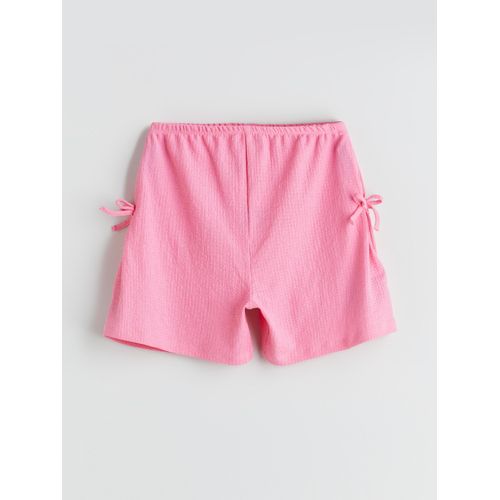 Elastic Waist Bow Detailed Girl's Shorts