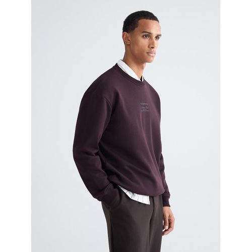 Crew Neck Printed Men's Thick Sweatshirt