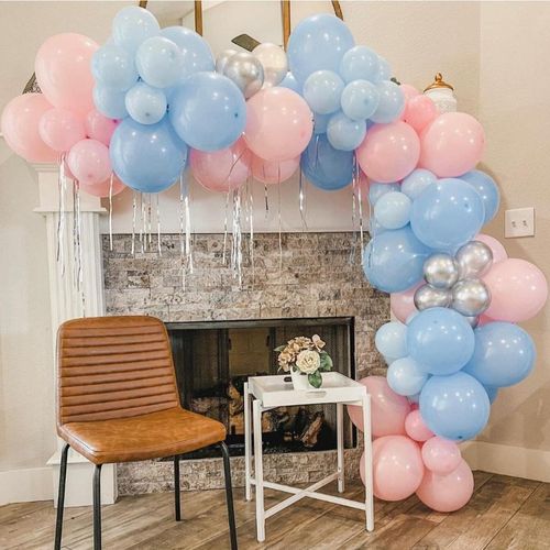 مجموعة أقواس بالونات الكشف عن جنس الطفل مكونة من 139 قطعة لتزيين حفلات أعياد الميلاد وحفلات استقبال المولود والاحتفالات بالذكرى السنوية للزفاف