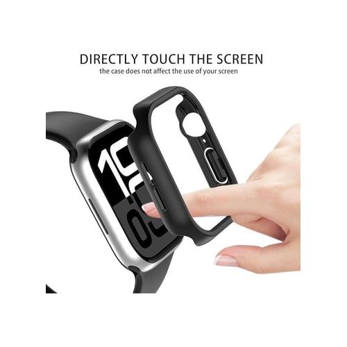 جراب حماية بدون واقي شاشة لساعة أبل سيريز 10 مقاس 46 مم غطاء حماية رفيع إطار حماية صلب من البولي كربونات لساعة أبل سيريز 10 مقاس 46 مم أسود