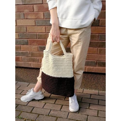 Hand Bag Croshia Oof White & Brown