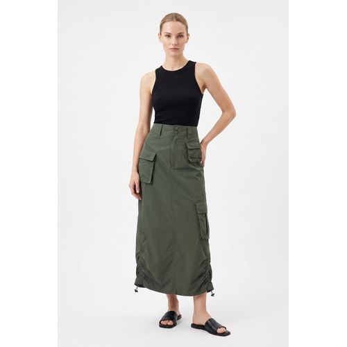Women's High-Waisted Utility Cargo Maxi Skirt