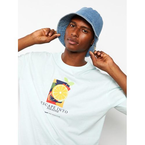 Crew Neck Short Sleeve Printed Combed Cotton Men's T-Shirt