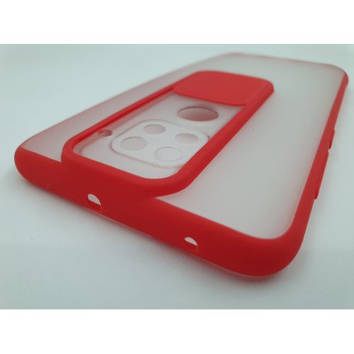 Xiaomi Note 9 Push Pull Camera Protection Case Shockproof Transparent - Red