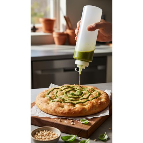 Professional Squeeze Dispenser Bottle - White - 12oz (350ml) - Model-BSD12