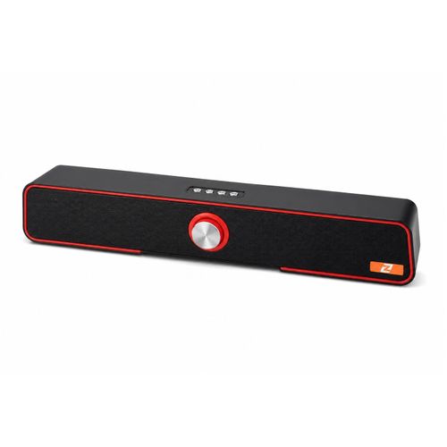 Portable Bluetooth speaker with powerful 10W stereo sound and 1500mAh battery – supports USB and TF Card, black and red color, model Z230