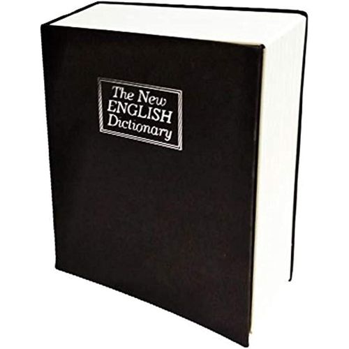 خزنة كتب، صندوق لحفظ النقود، خزنة كتب للتحويل لحفظ العملات المعدنية، والبطاقات المصرفية، وبطاقات الهوية، والوثائق، والمجوهرات، لون أسود