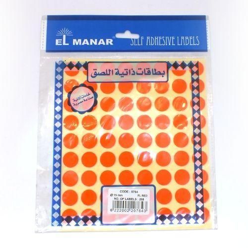 Stickers Pack - 3 Sheets - Size 15 Mm - Red