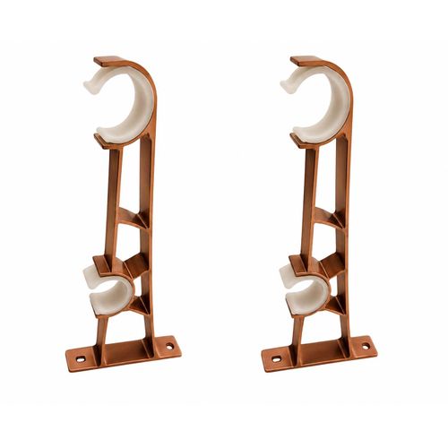 Aluminum Double Curtain Rod Bracket – Rustproof – Heavy Duty – Copper