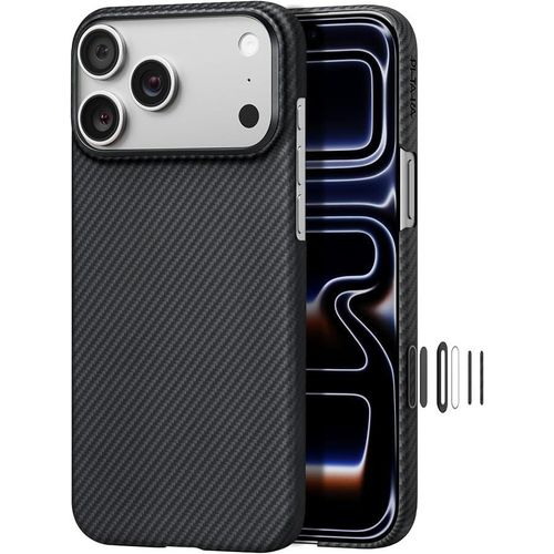 Case for iPhone 17 Pro Max Business Men Slim Magnetic Anti Fall Cover Compatible with MagSafe 1500D Fiber Textures Design Thin Light Cover with a Caseless Feel 600D