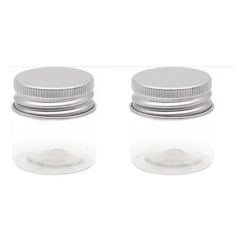 20g Travel Jars Empty Refillable Mini Plastic Jars for Creams, Jewelry, Eyeshadow, Makeup, Cosmetics, Clear and Silver Lid 20g