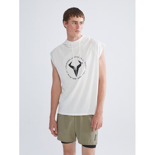 تي شيرت بلا أكمام مطبوع بقلنسوة للرجال