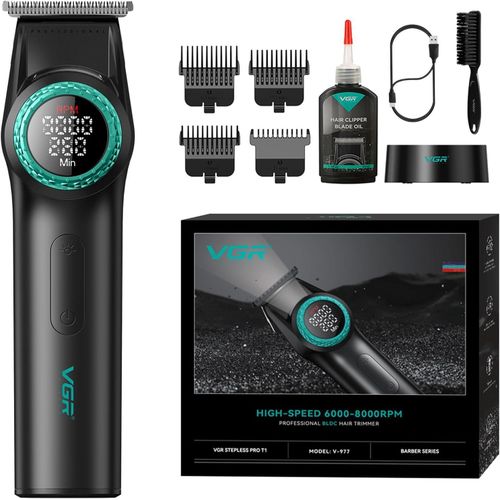 977 Professional Hair Trimmer Hair Clippers for Men, 8000rpm T-Blade Trimmer Zero Gapped Cordless Barber Clippers, Rechargeable Edgers Clippers with LED Display(Black)