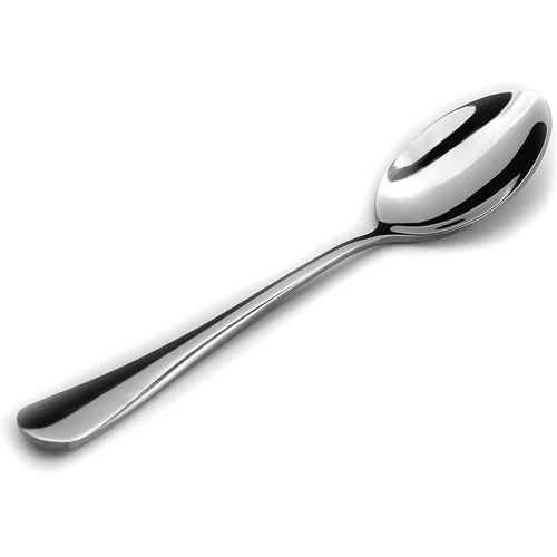 12 Stainless Steel Serving Spoon, Shiny, Salad Serving Utensil Set, Fork and Spoon, Silver