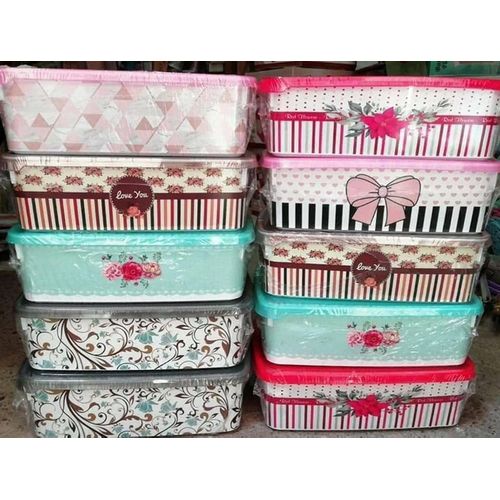 4-Piece Airtight Food Storage Container Set, Microwave and Dishwasher Safe, Leak-Proof with Four-Side Locking System (Random Selection)