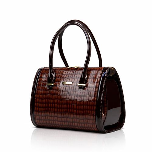 حقيبة يد فورمال كروكوديل لامعه بني