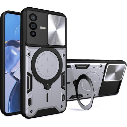 For Vivo V23 5G/S12 Armored Camera Shield Cover Camera Lend Protection, Built-in 360° (Silver)