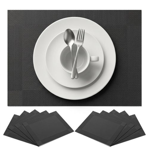 6-Piece PVC Waterproof and Heat-Resistant Placemats Set – Elegant Plate Mats for Protecting Dining Tables – Dining Table Placemats 30 * 45 cm