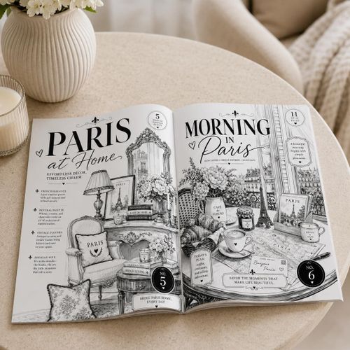 Vintage Decorative Magazine for Coffee Table Decoration and Photo Props, Decorative Book with Real Themes and Vibrant Colors 20 Pages, Size 30 * 20cm