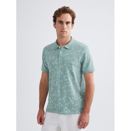Patterned Men's Polo Neck T-Shirt