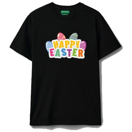 T-SHIRT BLACK LOGO HAPPY EASTER COTTON SIZE (3-6Y)