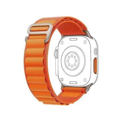 Alpine Loop For Apple Watch Nylon Woven Ring WithSports G Hook Strap Series Nike+ Sports Edition 44/45mm - Orange