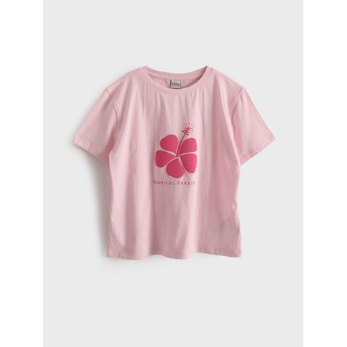 Crew Neck Printed Girl's T-Shirt