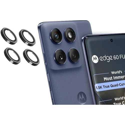 Compatible with Motorola Moto Edge 60 Fusion 5G Camera Ring Lens Tempered Glass Protector Back Camera Lens Screen Protector 3D Anti ShockAnti-ScratchClearBlack 1 PIECE IN 4Pack of 1Set