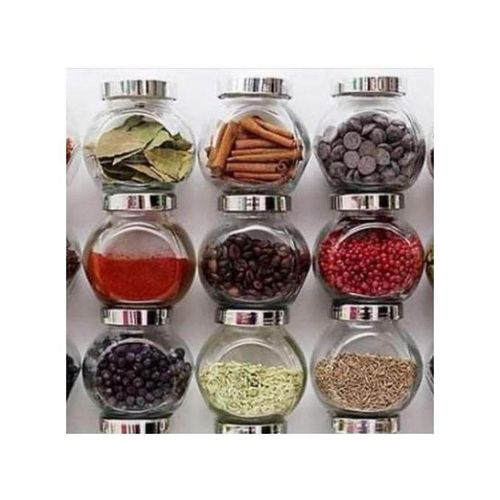 12 airtight glass spice jars