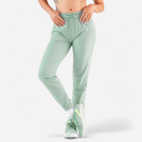 Women's Running Breathable Trousers-Kiprun Run 500 Dry-Light Khaki