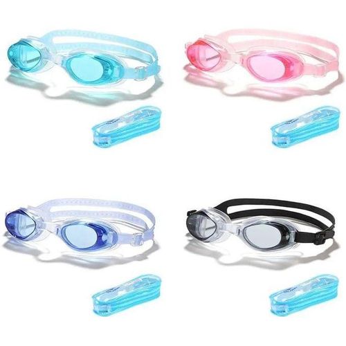 Swimming goggles for adults and children, anti-fog and waterproof, with a storage case – clear lenses and adjustable strap