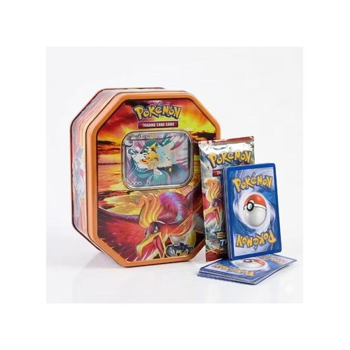 Pokemon Battle Card Set in a Protective Metal Case - Includes 42 Playing and Trading Cards - Ideal for Gifts and Professional Trainers.
