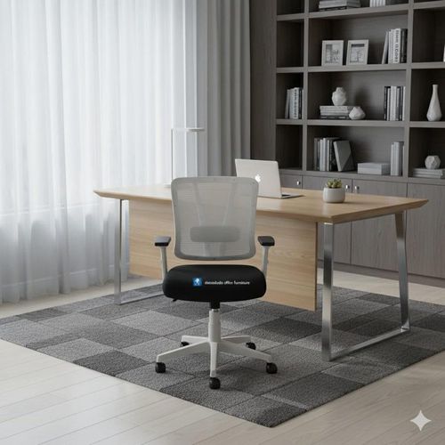 Black and white Office Writing Swivel Chair Ergonomic Computer Chair Student Study Home Height Adjustable Desk ChairEL-Motahida