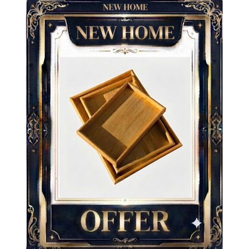 3-Piece Wooden Serving Tray Set – Premium Natural Wood Platters for Food, Coffee & Home Décor – Sturdy, Lightweight & Easy to Clean( SPECIAL OFFER )