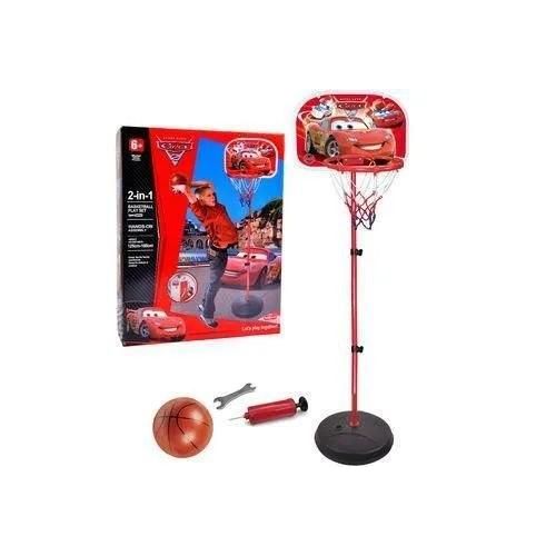 Cars 2-in-1 Adjustable Basketball Stand Set 110-140cm Height with 38x29cm Backboard Net Ball Pump Tool for Indoor Outdoor Active Sports Training Playground Game Toy Gift for Kids Boys Ages 6+ (Shape & Color May Vary)