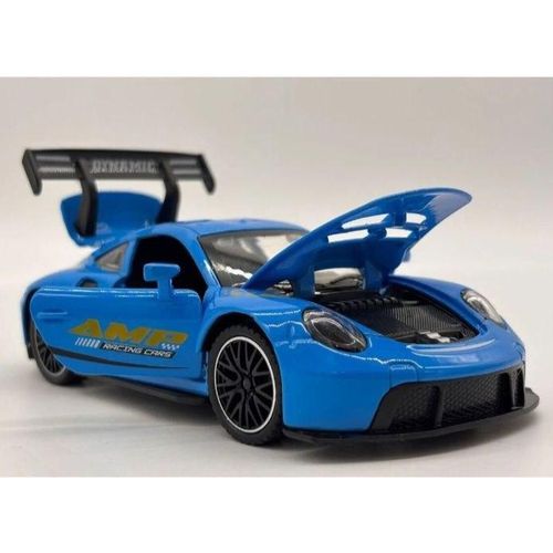 BLUE METAL DIE CAST RACE CAR TOY