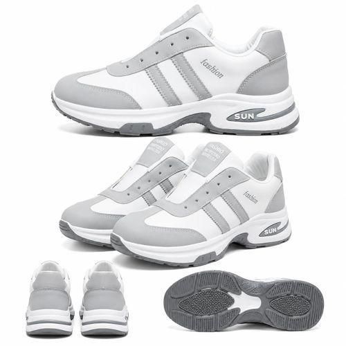 AF31 Women’s Sport Sneakers – Comfortable Chunky Sole Casual Shoes for Daily Wear & Walking - White*Grey