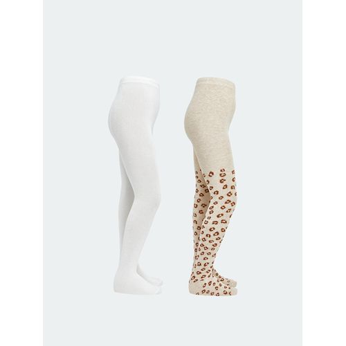 Leopard Print Girl's Tights 2 Pack