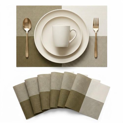 6-Piece PVC Waterproof and Stain-Resistant Placemat Set – Elegant and Easy-to-Clean Table Placemats – Plate Mats 30 * 45 cm
