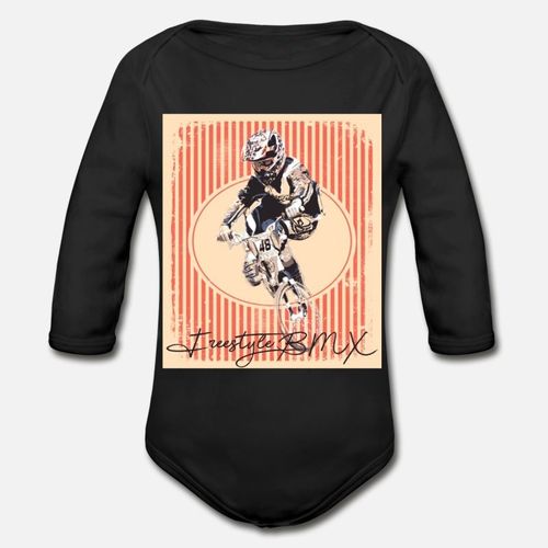 Funny Bmx Freestyle Dirt Bike Racing Humor Organic Long Sleeve Baby Bodysuit