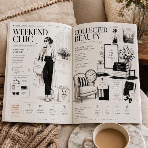 Black & White Decorative Magazine Fashion Decoration for Coffee Table Decoration Photo Props, Real Themes Decorative Book Vibrant Colors 20 Pages 30 * 20cm
