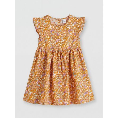 Crew Neck Girl's Poplin Dress